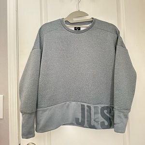Nike JUSTDOIT grey workout long-sleeve top
